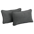 thumbnail image 2 of Blazing Needles 9811-CD-S2-MS-GY 20 x 12 in. Double-Corded Solid Microsuede Back Support Pillows with Inserts, Steel Grey - Set of 2, 2 of 2
