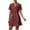 Wine, variant on Aofany Scrubs Dress for Women Short Sleeve Nurse Working Uniform Lapel Button Dress with Pockets Solid Color Nursing Scrubs Dresses Holiday Workwear