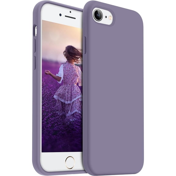 Compatible with iPhone SE 2020/2022 and iPhone 7/8 Case 4.7 inch,Silky Touch Premium Soft Liquid Silicone Rubber Anti-Fingerprint Full-Body Protective Flexible Bumper Case (Lavender)