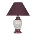 thumbnail image 2 of 13" Tall Ceramic Table Lamp, Urn-Shaped with Burgundy finish, Linen Shade, 2 of 2