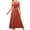 Orange, variant on IROINNID Women's Sleeveless Solid Color A-Line Dress Fashion Casual One Neck Backless Belt Long Dress One-Shoulder Full-Length Dress
