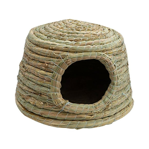 Maytalsory Rabbit Grass House Stable Playhouse Nest Shelter Straw for Canary Ferret Large Brown Small