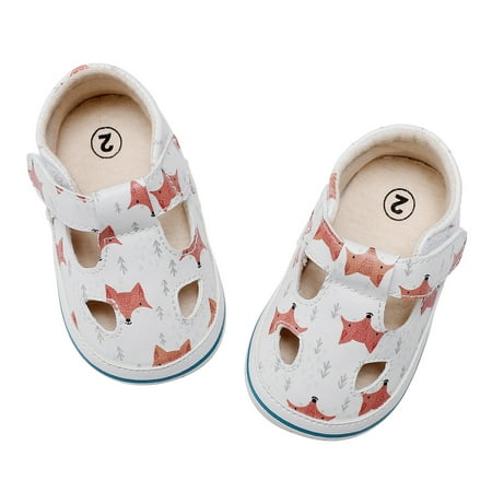 

WakeUple Baby Girls Boys Sandal Leather Non-slip Hollowed Summer Flat Shoes