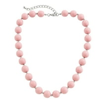 Sinyiin Handmade Pink Beaded Necklace Simple Choker Collar Necklace Party Jewelry