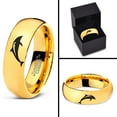 thumbnail image 4 of Tungsten Dolphin Sea Animal Island Band Ring 7mm Men Women Comfort Fit 18k Yellow Gold Dome Polished, 4 of 4