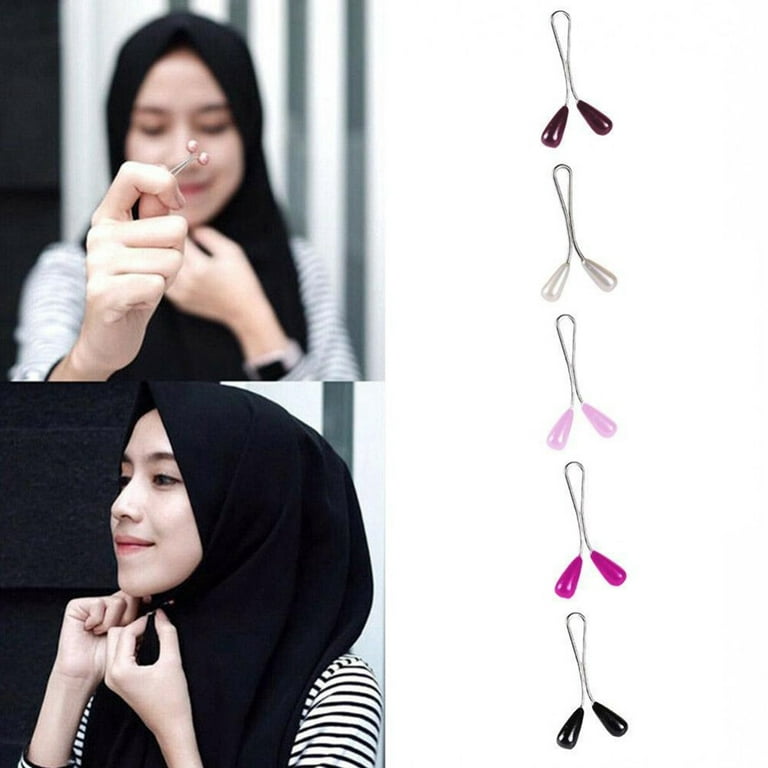 12 Pcs Pearl Clip Scarf Pin Headscarf Shawl Scarf Accessories Lady Muslim  Scarf Safety Clips Teardrop Pearl Muslim Brooch Hijab Scarf Pin Women