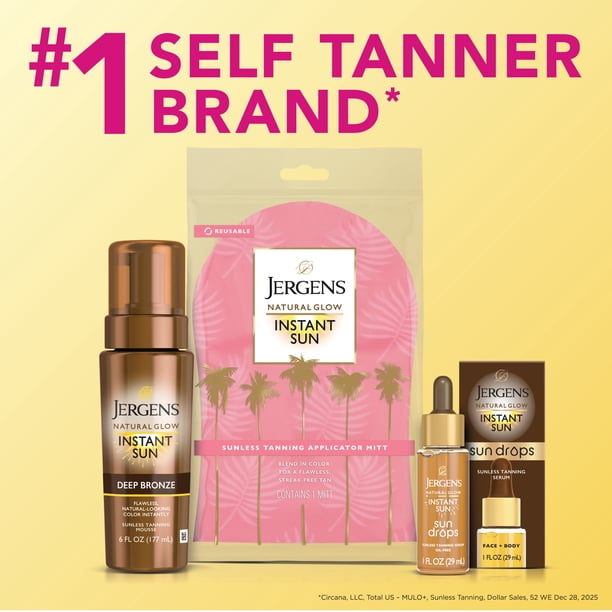 Jergens Natural Glow Instant Sun Sunless Tanning Mousse, Self