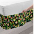 thumbnail image 2 of Colorful Bed Skirt, Floral Jungle Themed Botanical Composition with Little Flowers in Many Colors, Elastic Bedskirt Dust Ruffle Wrap Around for Bedding Decor, 4 Sizes, Multicolor, by Ambesonne, 2 of 2