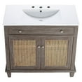 thumbnail image 6 of Modway Lilo 36" Modern Mindi Wood Tropical Bathroom Vanity in Gray/White, 6 of 9