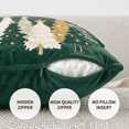 thumbnail image 6 of Sm:)e Green Pine Tree Snowflakes Christmas Throw Pillow Covers 18x18 Inch Set of 2, Soft Plush Faux Fur 3D Embroidered Decorative Cushion Covers for Sofa Home Decor, 6 of 7