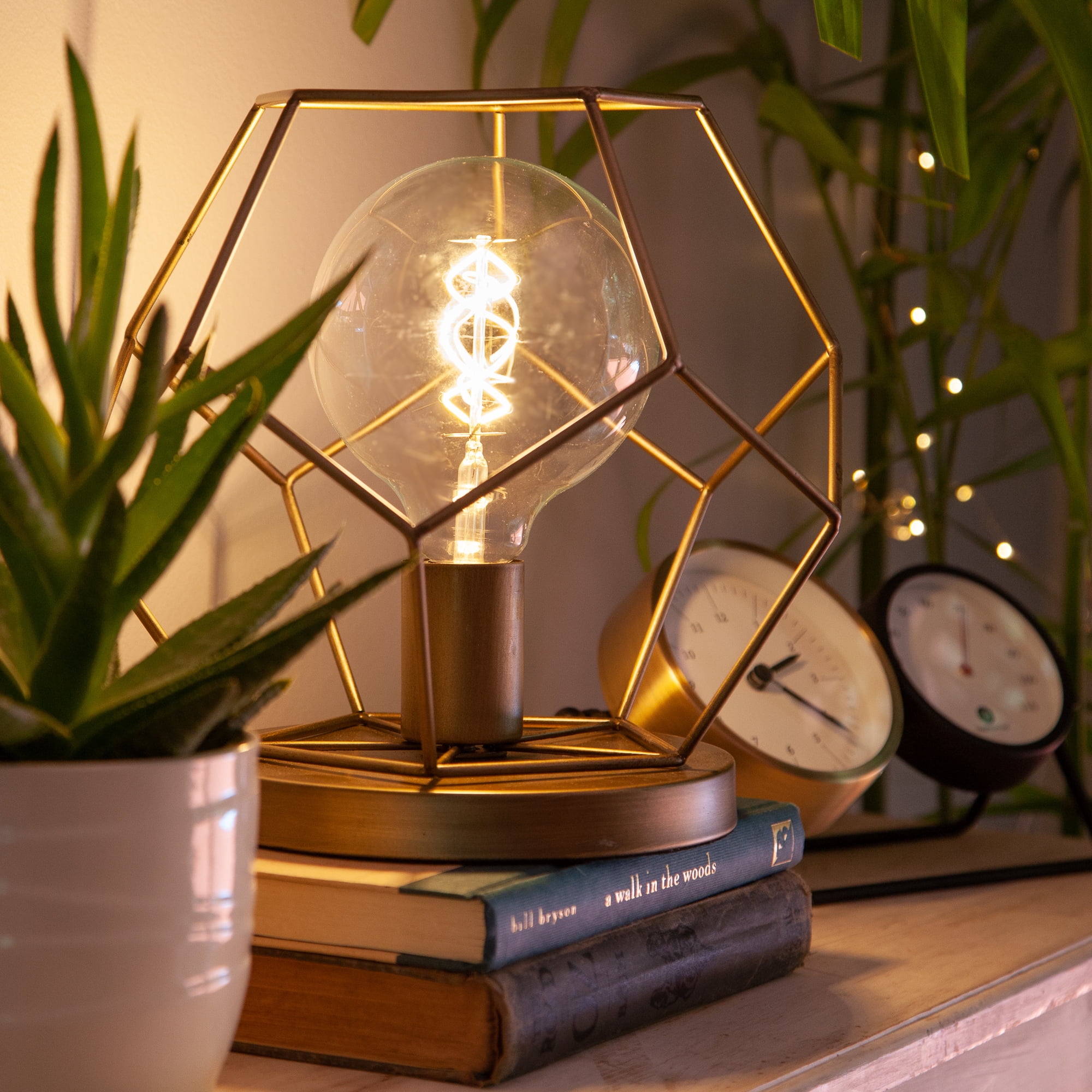 Wintergreen Lighting G125 FlexFilament LED Edison Globe Light Bulb, 5W Vintage LED Edison Bulb, Clear Finish