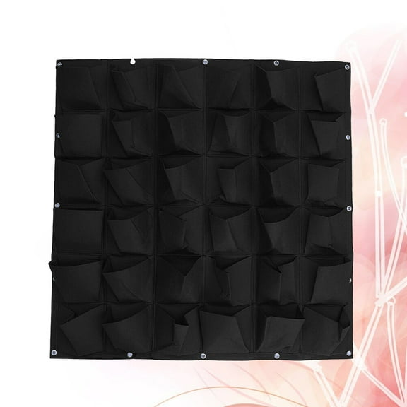 GOOHOCHY  36 -Pocket Outdoor Wall Planters for Siding Pots Plants Black