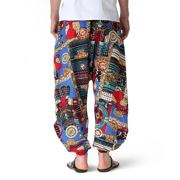 Aoochasliy Mens Jeans Men's Retro Harlan Flying Squirrel Loose Home Pants