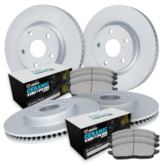 R1 Concepts Carbon Coated Disc Brake Rotor Set with Euro Ceramic Pads WDTN2-10664