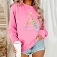 thumbnail image 2 of Christmas Women's Sweatshirts Fashion Casual Printed Shirts Pullover Round Neck Rhinestone Loose Long Sleeve Blouse Sweatshirt Top, 2 of 6
