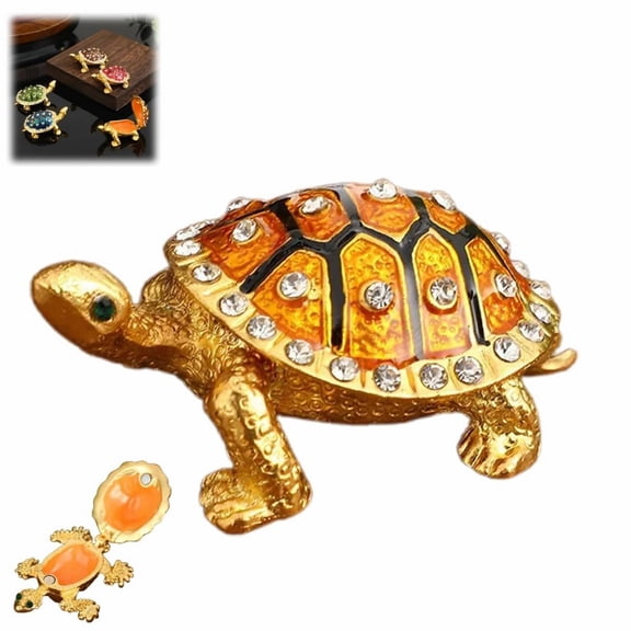 QIQUWOHUL Energy Turtle Wish Box Mini Sea Turtle Figurine Trinket Box Vintage Turtle Jewelry Box Ornaments Turtle Statue Desktop Jewelry Storage Box Ornament