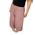 thumbnail image 7 of Uncuffed Pants for Women High Waisted Baggy Sweatpants Drawstring Elastic Waist Comfy Loose Fit Yoga Workout Long Trousers with Pockets Pink M, 7 of 7