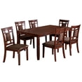 thumbnail image 1 of Furniture of America Benny Transitional 7-Piece Dining Set in Dark Cherry Wood Finish, Seats 6, 1 of 4