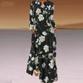 thumbnail image 2 of Vestido suelto de manga larga con cuello en V informal de verano para mujer a la moda Fridja yut6284, 2 of 8