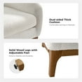 thumbnail image 3 of Modern Solid Wood Accent Chair Armchair Barrel Backrest for Living Room Bedroom, Ivory, 3 of 7