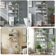 thumbnail image 6 of Over Toilet Bathroom Organizer 33",6-Tier Over The Toilet Storage Cabinet,Over The Toilet Storage Shelf for Restroom,Laundry(White), 6 of 9