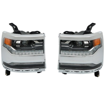 LED Headlights Headlamps Assy For 2016-2018 Chevy Silverado 1500 Right&Left Side