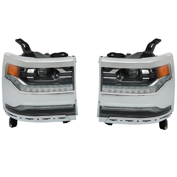 LED Headlights Headlamps Assy For 2016-2018 Chevy Silverado 1500 Right&Left Side