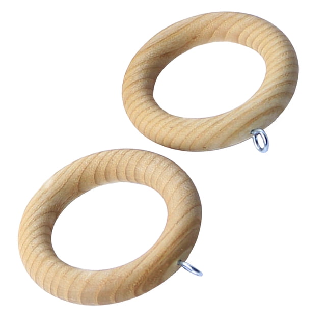 FUEENIRVA 2Set Drapery Rod Wood Rings for Low Noise Window Curtains
