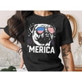 thumbnail image 2 of Patriotic Pug Merica Shirt Graphic Tee Cotton Tshirt 4th of July Gift for Dog Lover, 2 of 7
