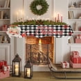 thumbnail image 6 of Red Black Santa Christmas Fireplace Mantle Scarf, Plaid Xmas Snowflake Winter Farmhouse Mantel Cover Table Runner for Home Living Room Door Window, Indoor Outdoor Holiday Party Decor 17" x 70", 6 of 8