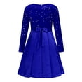 thumbnail image 3 of Runhomal Robe à Sequins pour Filles Col Rond Manches Longues Plissée Robe de Fête Mariage Fleur Bleue 12, 3 of 6