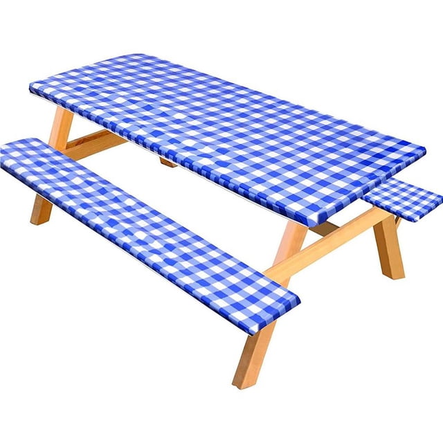 Yuarrent Cubierta de de PVC, juego de cena, Protector de escritorio Rectangular, cubiertas de banco a cuadros, patio de jardín, fiesta de Picnic, Mostrada azul Yuarrent HA045644-02