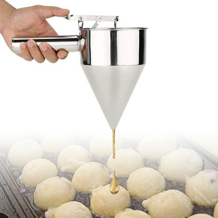 - Ashata Cooking Funnel, Kitchen Funnel,Stainless Steel Baking Funnel Cake Desserts Cooking Tools with Rack for Home Kitchen Bakery Use