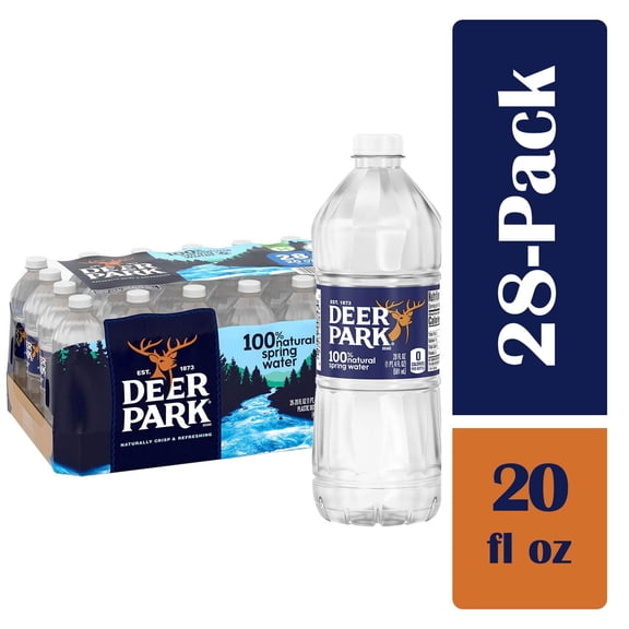 DEER PARK Brand Spring Water, 20-ounce plastic bottles (Pack of 28)