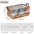 thumbnail image 3 of Wobogo Dwarf Elves Fall Storage Basket Soccer Plaid Fabric Oversized Collapsible Hoard Box with Metal Iron Frame 16.9×11.4×7.7in, 3 of 8