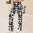 thumbnail image 2 of Top-kevin Question Mark Pattern Pattern Yoga Pants Women Wide Leg Pants Casual High Waisted Straight Lace Up Lounge Sweatpants, 2 of 14