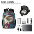 thumbnail image 4 of Uemuo Surreal Bald Eagle Gentleman Printed Durable 17-inch Student Backpack - Lightweight, Waterproof, Adjustable Straps, Ideal for School, Work, Travel, 4 of 5