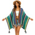 thumbnail image 6 of MSJUHEG Women's Crochet Poncho Cardigan Elbow Length Sleeve Swimsuit Coverups Knit Cardigans Crochet Knit Crochet Shrug Lightweight Cardigan Knit Sweaters Summer Outfits Yellow One Size, 6 of 6