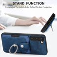 thumbnail image 4 of Decase for Samsung Galaxy S23 Ultra Wallet Case with Card Holder, Magnetic Car Mount Luxury Leather 360° Rotation Ring Holder Kickstand, Magnetic Clasp Protective Durable Cover 6.8 Inch, Blue, 4 of 10