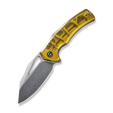 Civivi BullTusk Liner Lock C23017-DS1 Polished Ultem Damascus Steel Pocket Knife