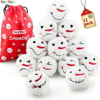  teytoy 3 Indoor Snowball for Kids Snow Fight, 12 Plush Snowmen  Balls with Bag for Kids Adults Indoor Outdoor Play Snowball Game, Fake  Snowballs Toy, Play Toss Snow Fight Ball Christmas