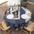thumbnail image 3 of Pioneer Flower Floral Print Pattern Round Tablecloth 60"x60",Wrinkle Wipeable Table Cloth for Kitchen Dining Room Picnic Patio Party, 3 of 6
