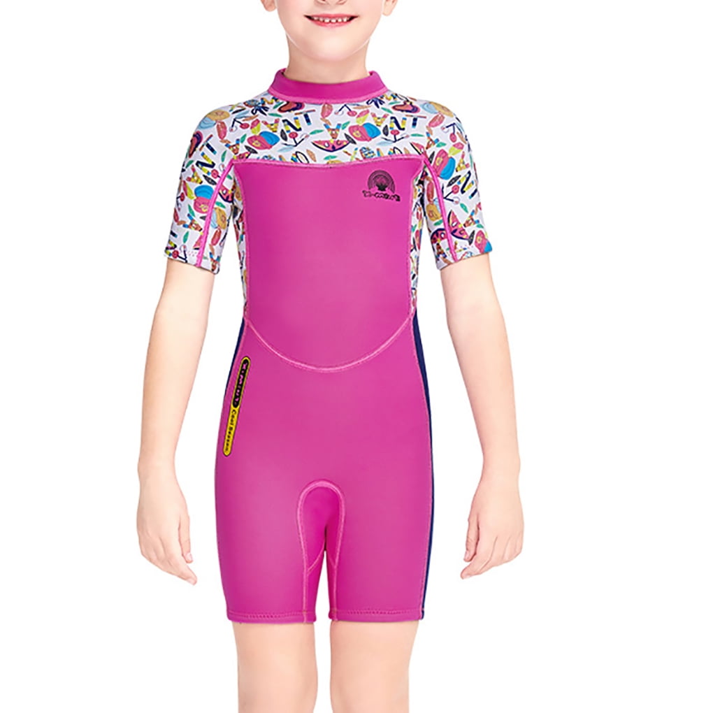 Children Wetsuits Diving Suit Keep Warming Swimsuit Rosy M