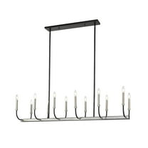 Z-Lite Haylie 12 Light Steel Island Pendant in Matte Black and Brushed Nickel