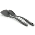 thumbnail image 2 of Oster Ridgecrest 2 Piece Silicone Kitchen Tool Serving Spoon and Turner Set in Gray, 2 of 5