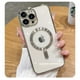 thumbnail image 4 of Funda Magsafe transparente de carga inalámbrica de lujo para iPhone 14 13 12 11 Pro Max X XR XS 7 8 Plus SE 2020 22 Mini funda suave, 4 of 4