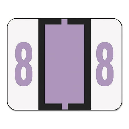 Smead Single Digit End Tab Labels, Number 8, Lavender, 500/Roll