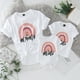 thumbnail image 5 of Gibobby Blusas Elegantes Ropa Camiseta de bebé Trajes familiares cortos Niñas y camisa a juego de verano Mamá Casual Rainbow T Me Blusa Tops Manga de niños para niñas pequeñas （Blanco， 3-4 Años), 5 of 5