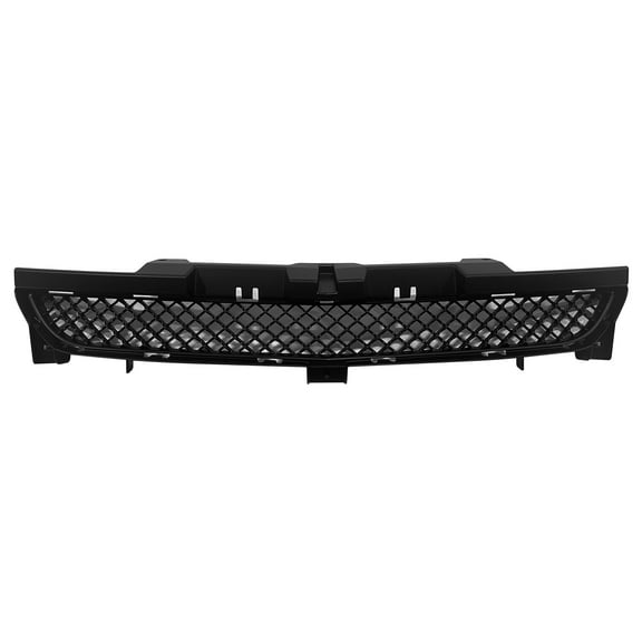 Ikon Motorsports Front Bumper Hood Lower Grille Grill Replacement For 2011-2013 Dodge Charger, Bentley Mesh Style Unpainted Black ABS Plastic