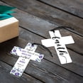 thumbnail image 4 of WIRESTER Set of 2 Aluminum Cross Hanging Ornaments for Christmas Tree Holidays Party Home Office Xmas Tree Decoration Gift - Purple Romans 12:12 & Faith, 4 of 6